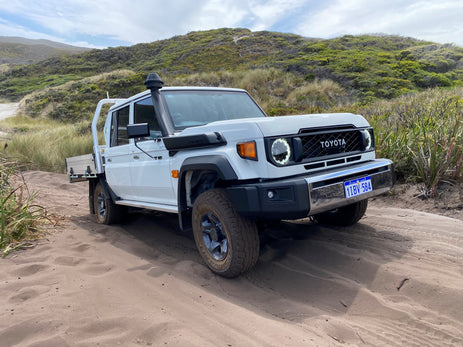 The 70 Series Toyota Landcruiser is an iconic 4WD in Australia.